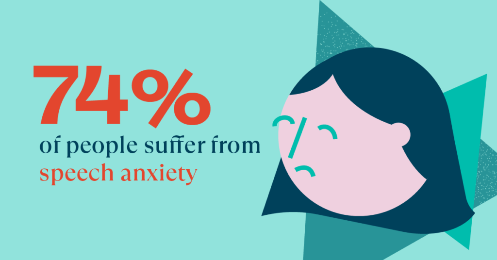 74% of People Suffer from Speech Anxiety with Anxious Face